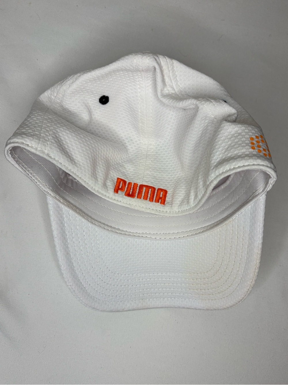 Puma White Cap with Orange Jumping Cat Patch - Picture 4 of 6